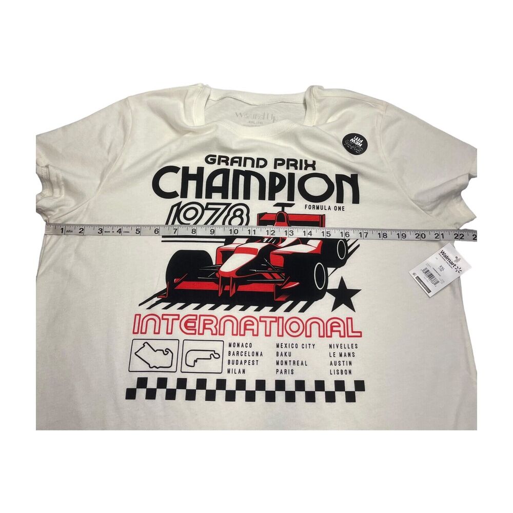 Wound Up T-Shirt Juniors 2XL (19) Cream Cotton Grand Prix Champion Short Sleeve - Picture 5 of 8